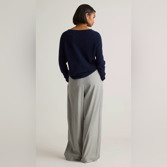 Quince Navy Blue Mongolian Cashmere Boatneck Sweater, Size XL - Picture 6 of 11